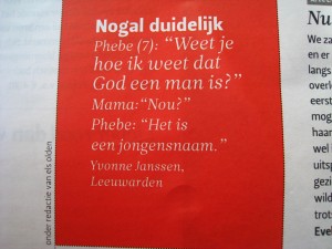 Nogal duidelijk: God is een man