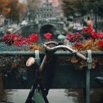 amsterdam brug fiets bloembak