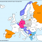 Populairste meisjesnamen in landen in Europa