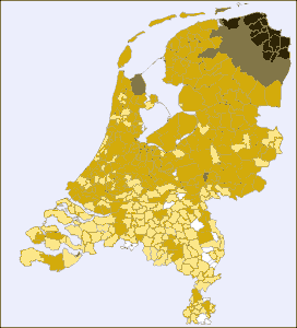 Geografische spreiding van jongensnamen die eindigen op ko