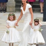 Pippa Middleton met bruidsmeisjes Eliza en Grace