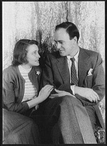 Roald Dahl en zijn eerste vrouw Patricia Neal