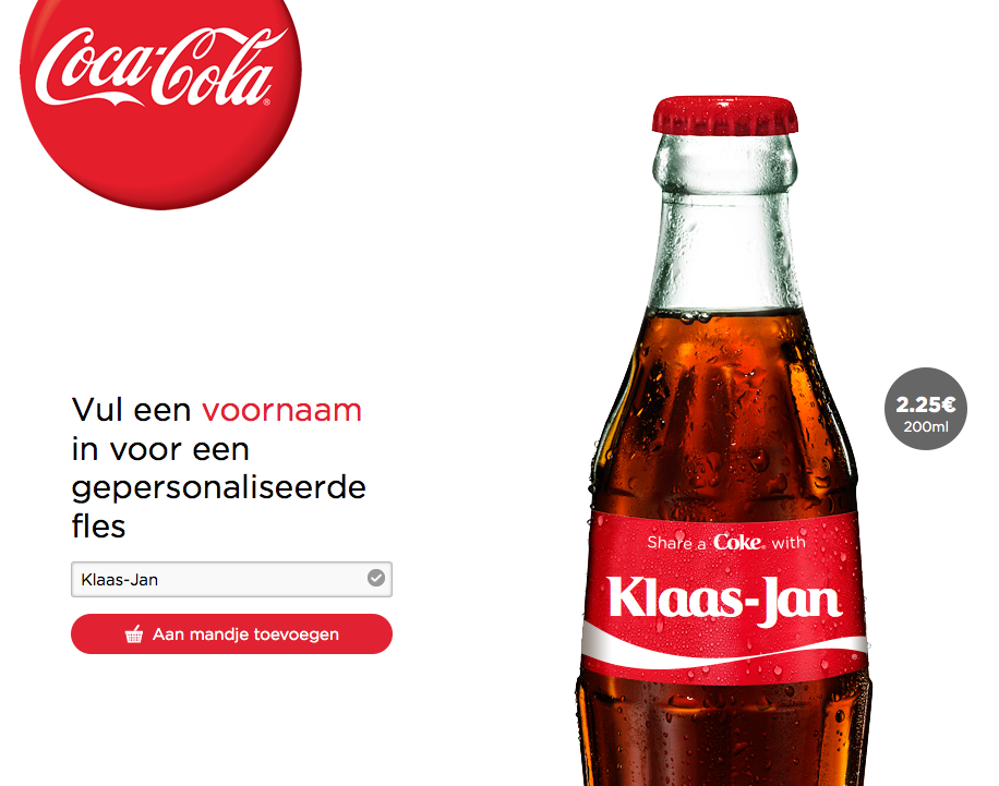 colaflesjes eigen naam coca cola