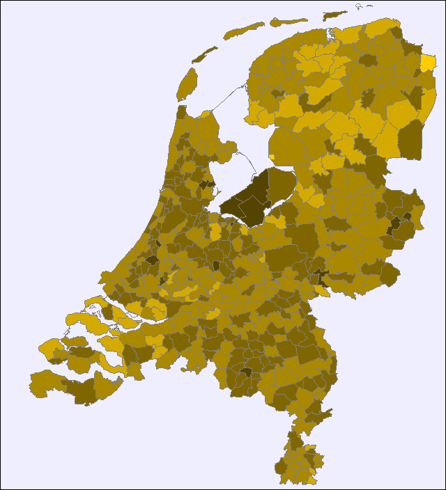 Verspreiding jongensnamen Tim, Tom en Thomas over Nederland