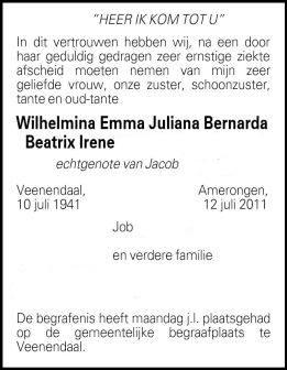 Wilhelmina Emma Juliana Bernarda Beatrix Irene